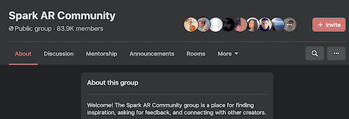 Facebook spark ar community Group